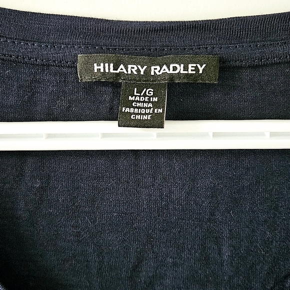 Hilary Radley blue embroidered long sleeve knit size large - Picture 4 of 5